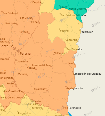 Entre Ríos bajo alerta por intensas tormentas