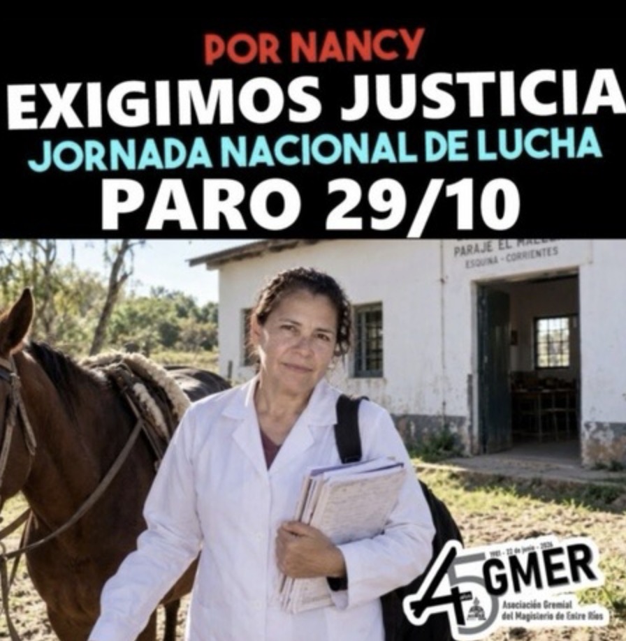 AGMER anunció un paro por la muerte de Nancy Godoy