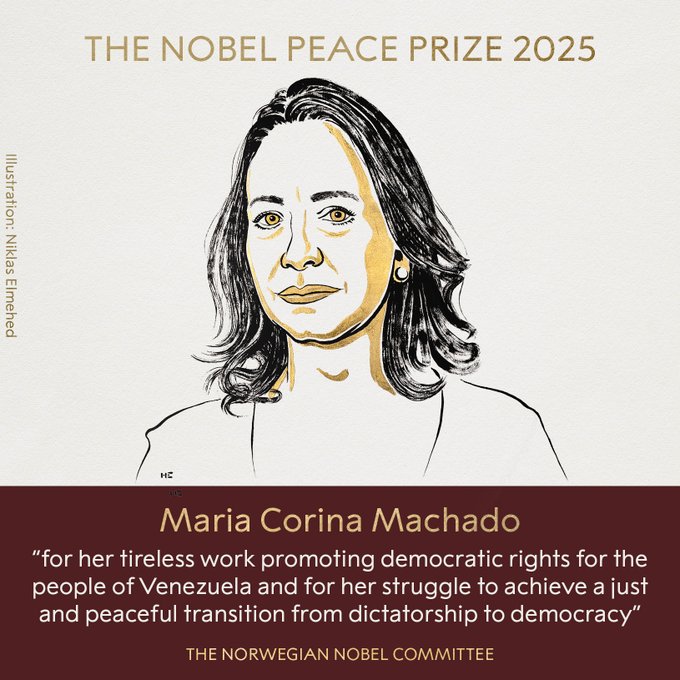 María Corina Machado, Premio Nobel de la Paz 2025