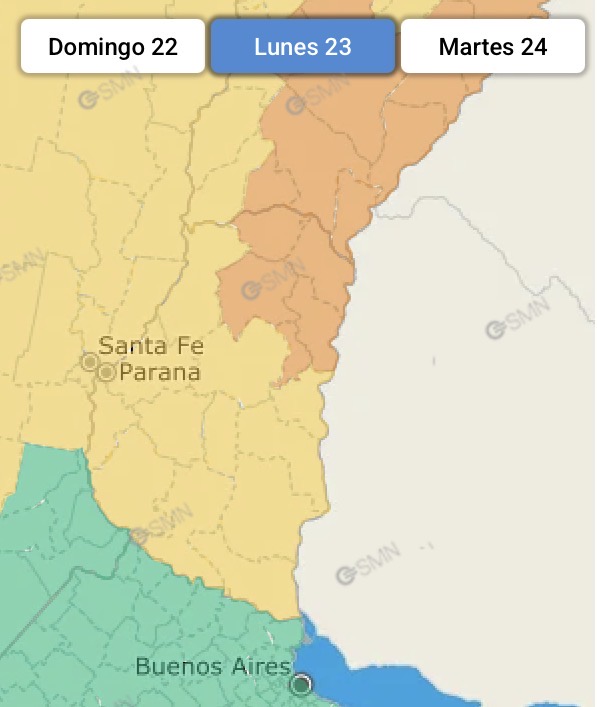 Alertas naranja y amarillo por tormentas para la provincia
