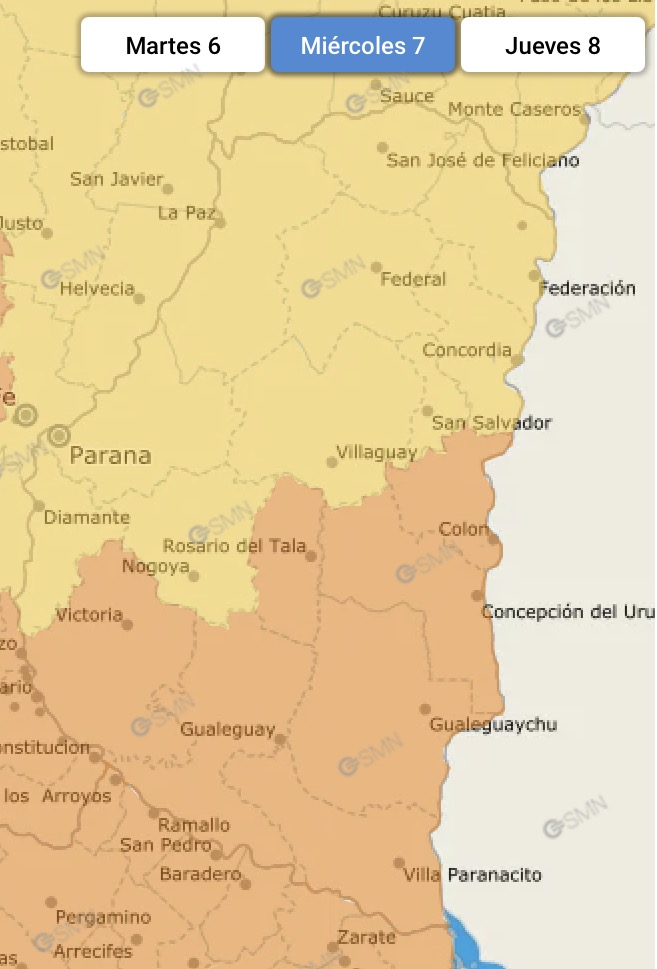 Alerta naranja por fuertes tormentas para Basavilbaso y la región