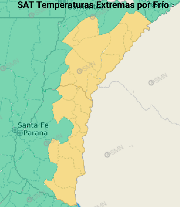 Frío intenso en la región: el SMN renovó la alerta amarilla