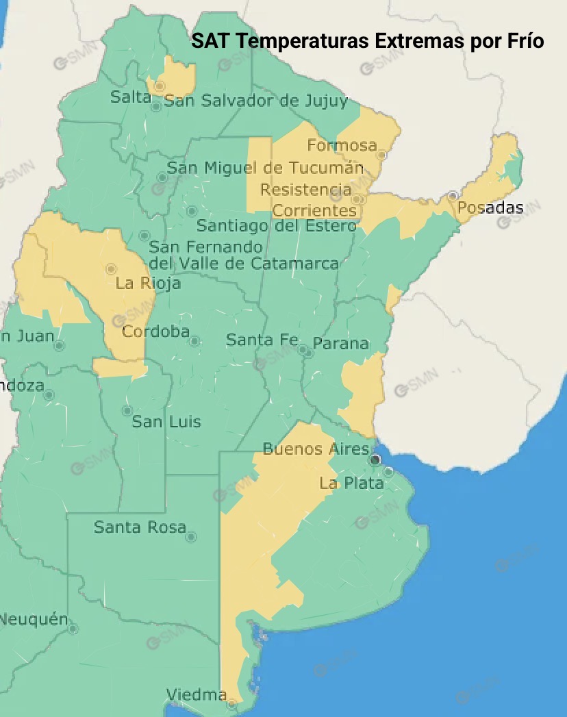 Persisten las bajas temperaturas y rige alerta en cinco Departamentos