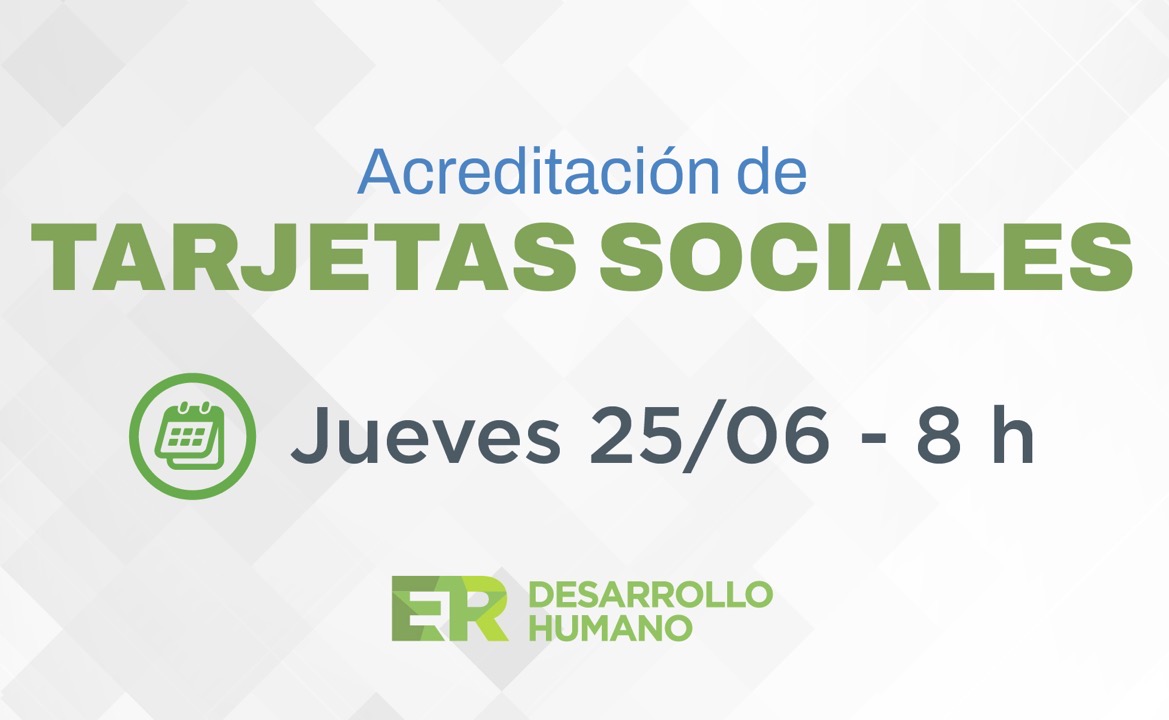 Habilitan este jueves los saldos de las Tarjetas Sociales en Entre Ríos