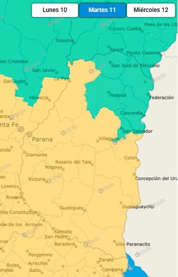 Emiten alerta por lluvias y tormentas fuertes para gran parte de la provincia