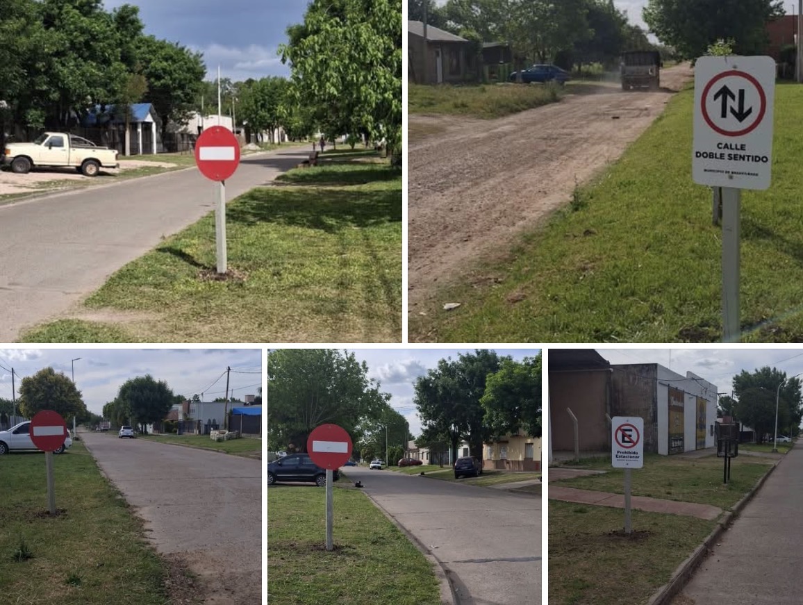 Basavilbaso actualiza la señalización vial en el barrio Tanque