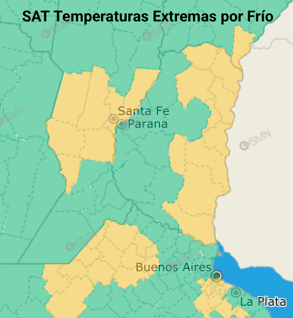 Renuevan la alerta amarilla por frío extremo para gran parte de Entre Ríos