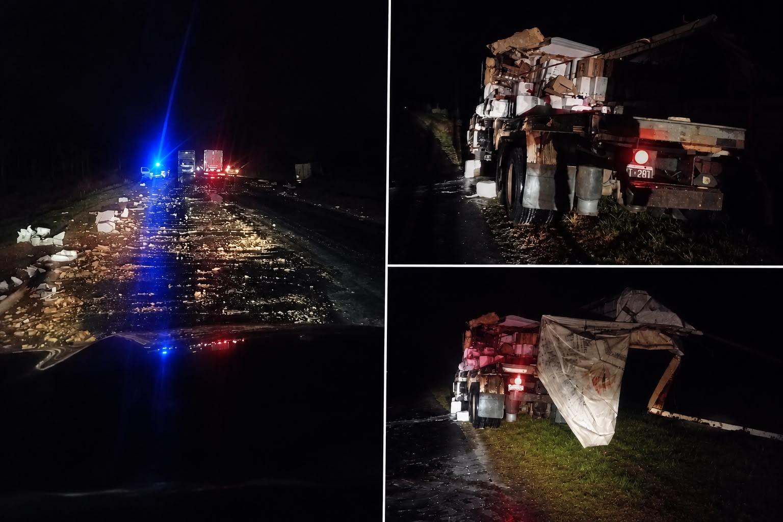 Violento choque entre dos camiones sobre la Ruta 39