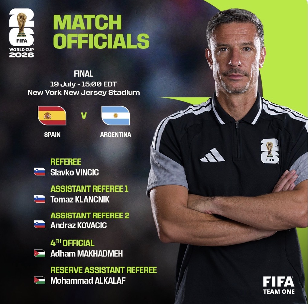 La FIFA confirmó al árbitro para la final entre Argentina y España
