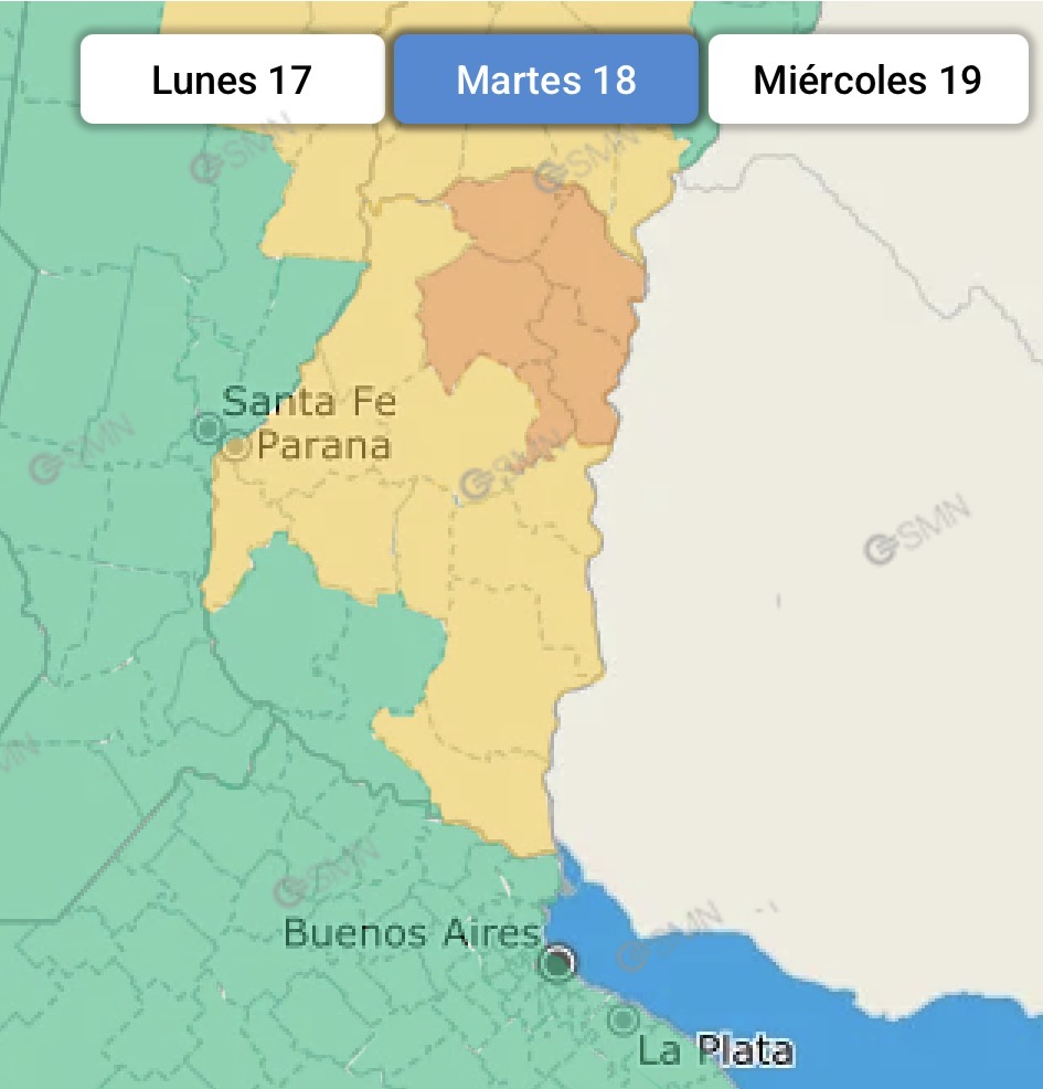 Alerta por tormentas para gran parte de Entre Ríos