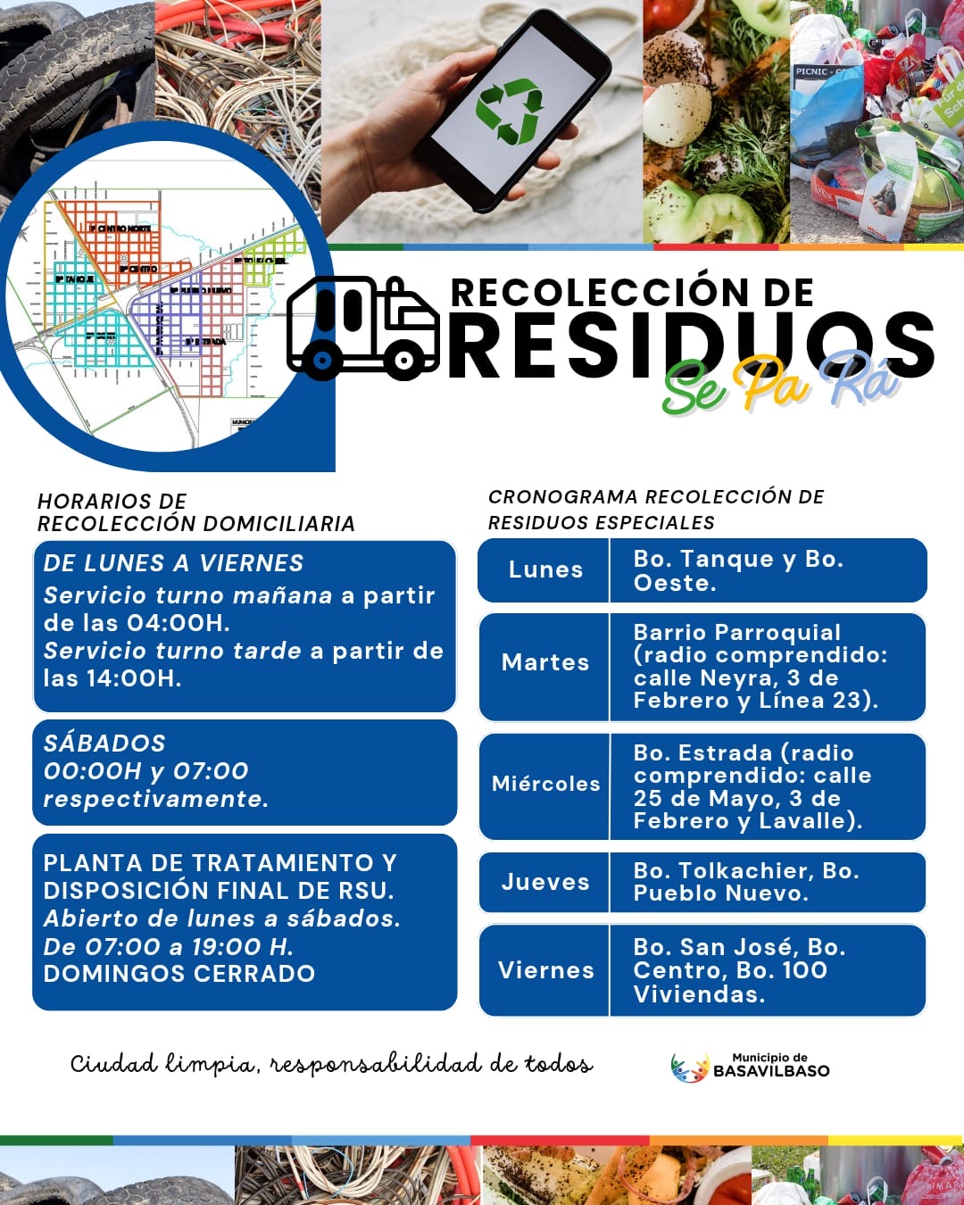 El Municipio recordó cómo sacar los residuos