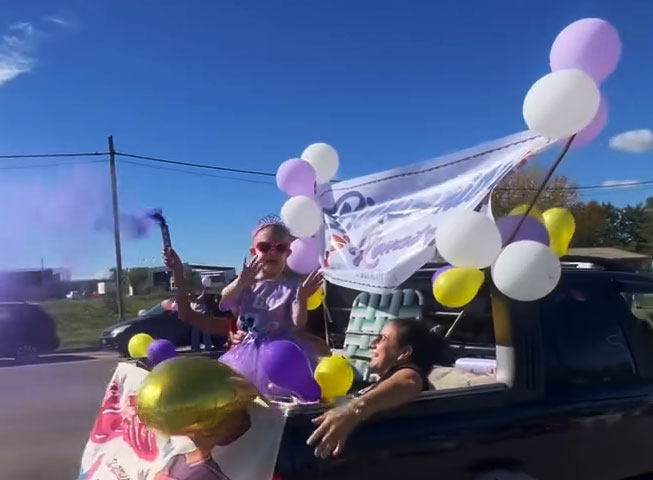 Basavilbaso recibió a Renata con una caravana de amor, emoción y esperanza