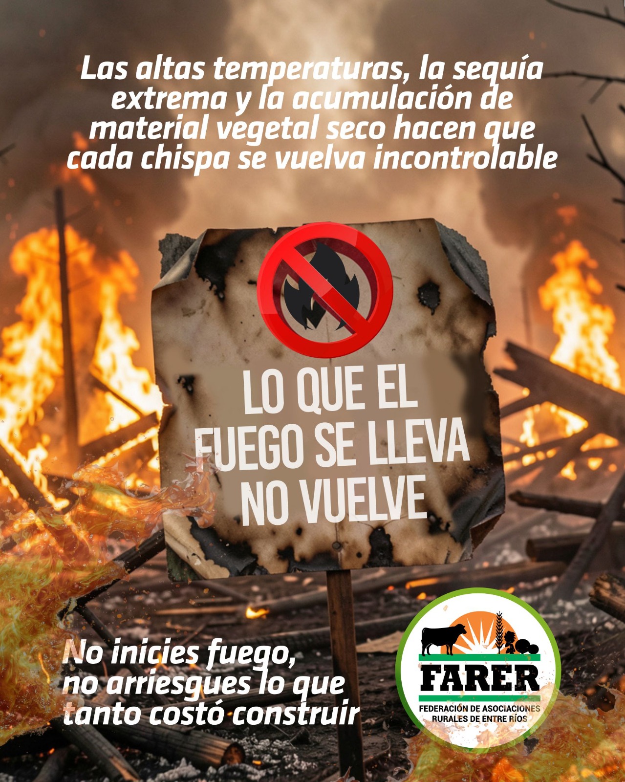 Alertan por alto riesgo de incendios rurales en Entre Ríos debido a la sequía