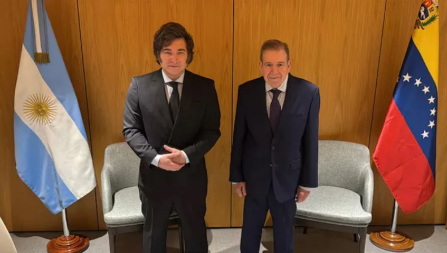 Javier Milei se reunió con Edmundo González Urrutia