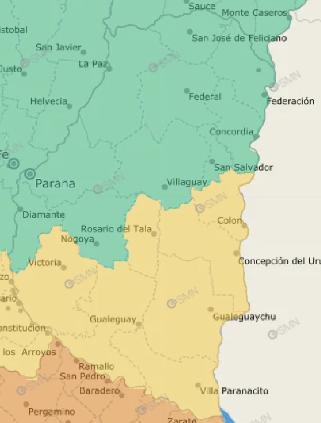 Alerta por tormentas fuertes para una buena parte de Entre Ríos