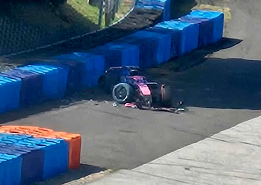 Fuerte accidente de Colapinto durante pruebas en Hungría