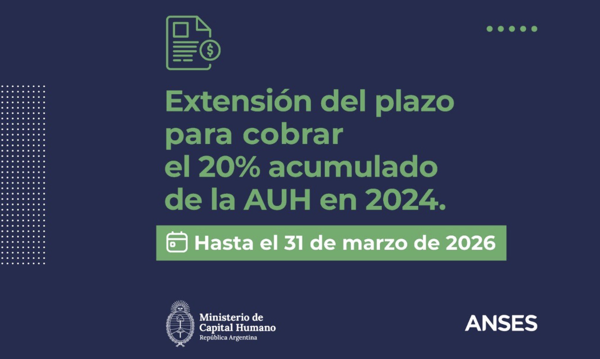 ANSeS prorrogó hasta el 31 de marzo el plazo para presentar la Libreta AUH