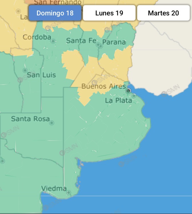 Alerta amarilla por tormentas para el Sur de Entre Ríos