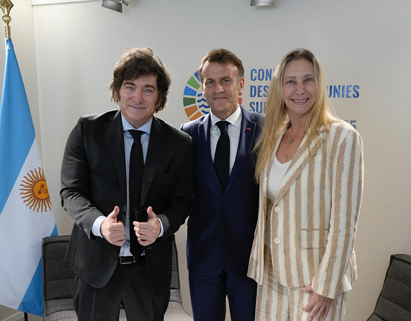 Milei se reunió con Macron en Niza 