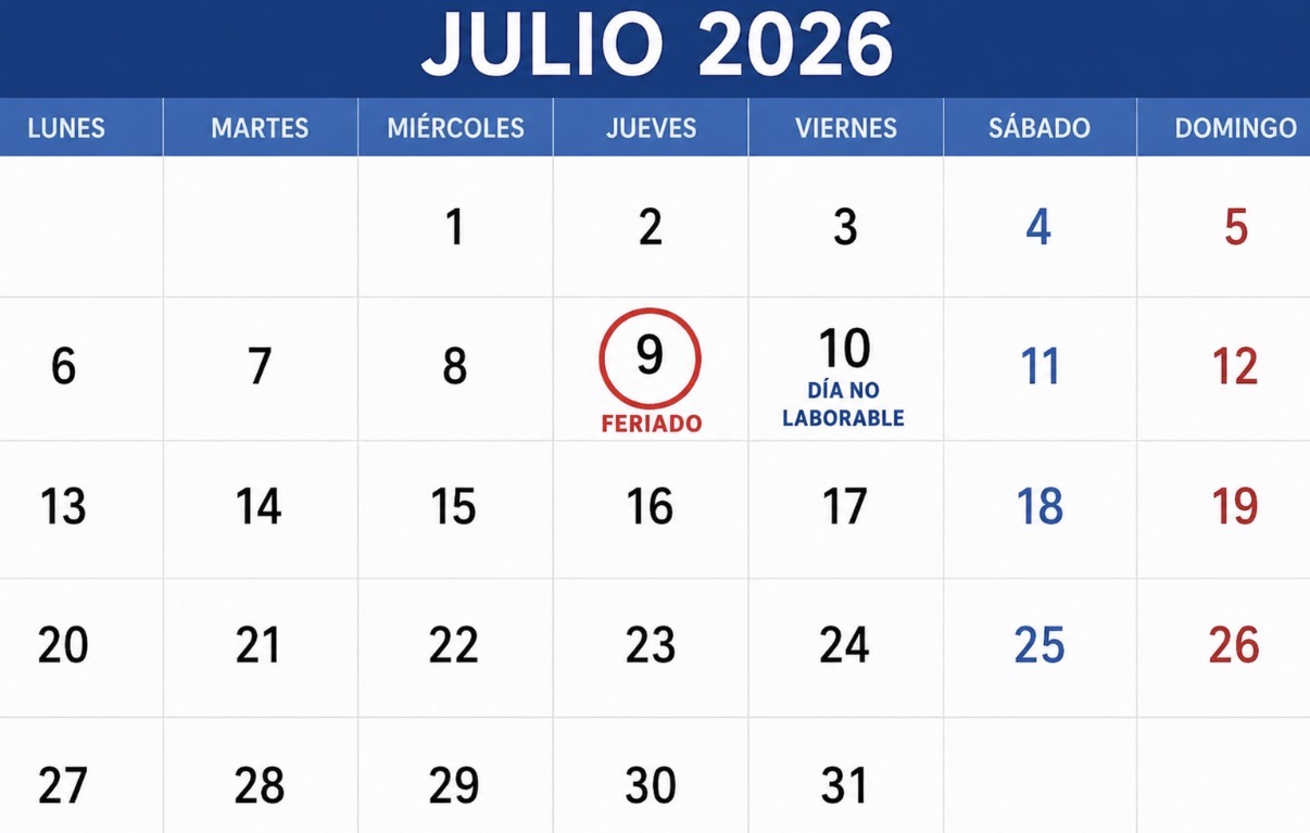  El viernes 10 de julio no será feriado sino día no laborable 