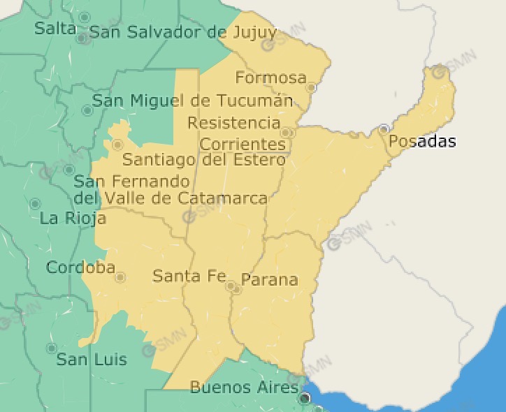 Extendieron al miércoles la alerta amarilla por tormentas