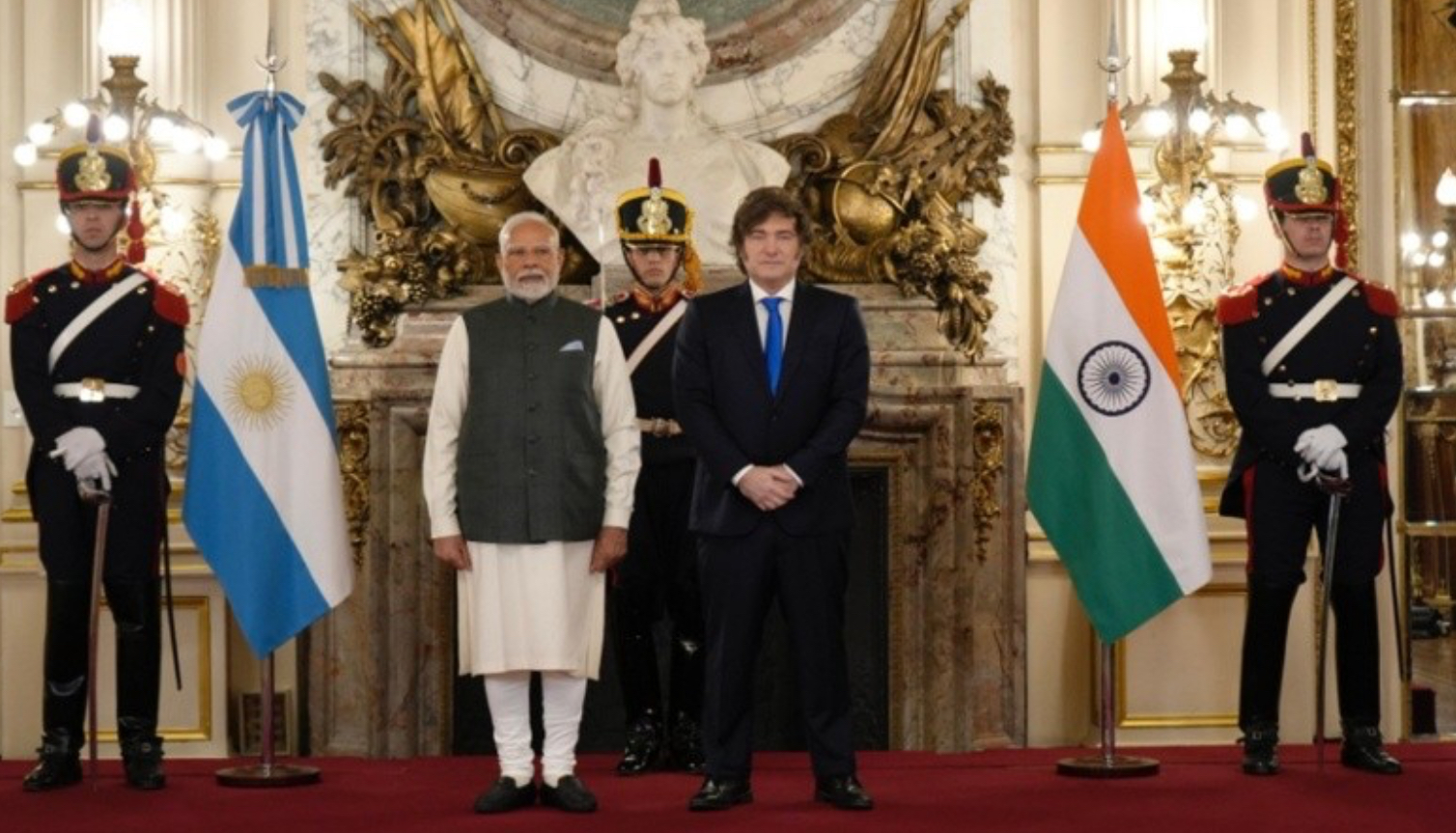 Milei recibió en Casa Rosada a Narendra Modi