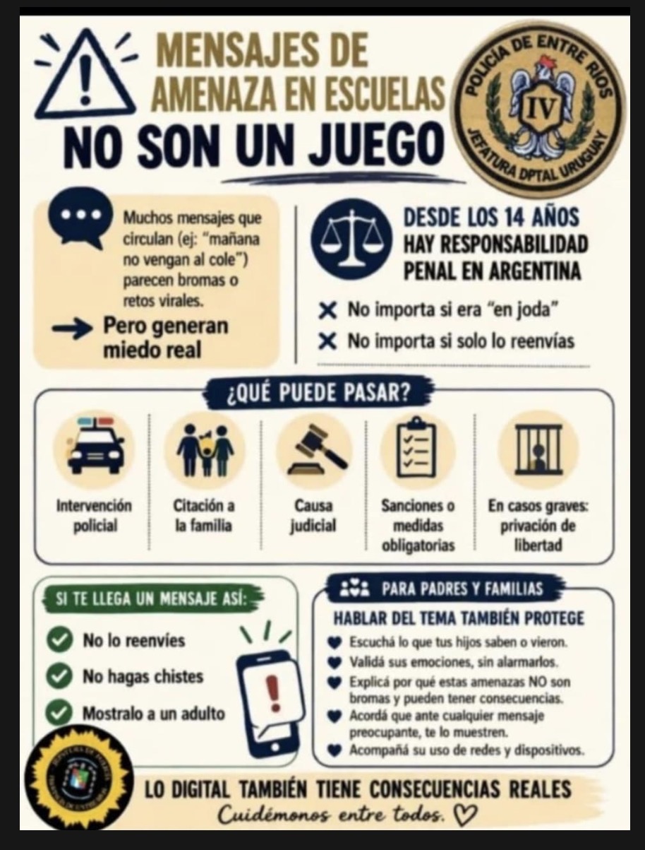 Activan protocolo por presunta amenaza en Escuela local