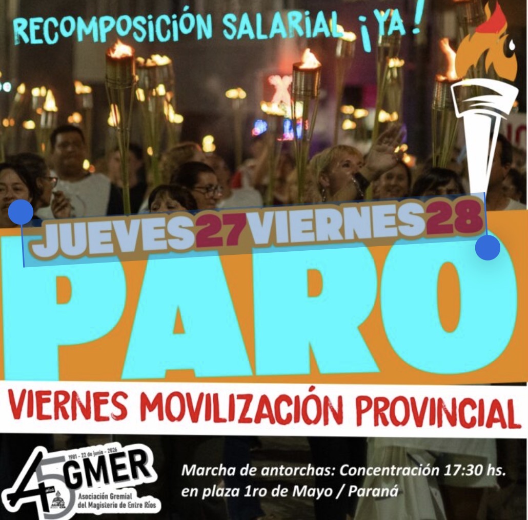 AGMER confirmó un paro docente de 48 horas