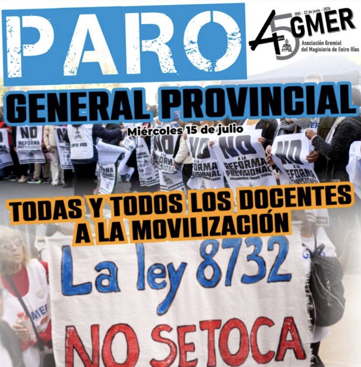 AGMER convocó a un paro provincial y movilización para este miércoles