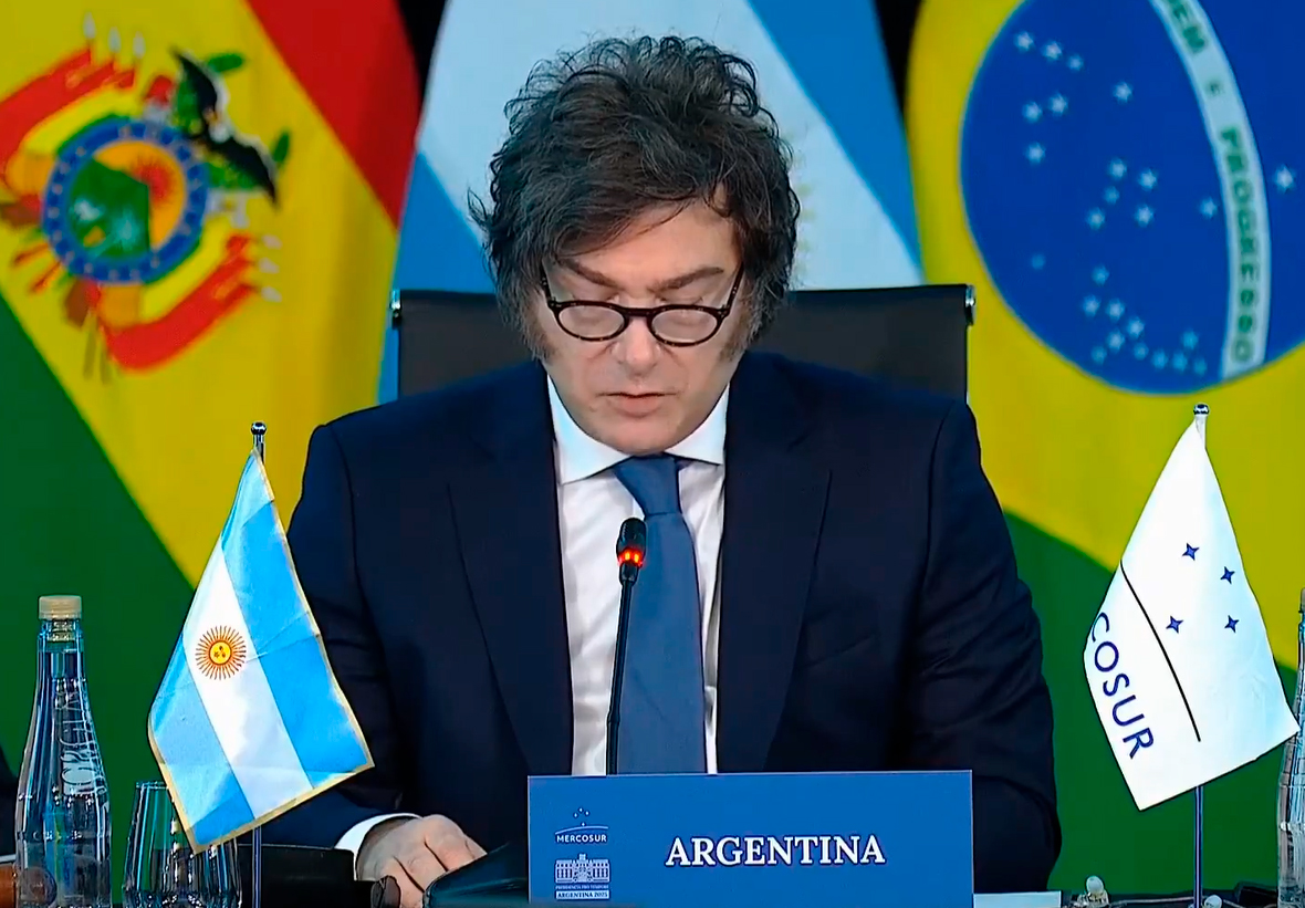 Milei pidió una mayor apertura comercial en la cumbre del Mercosur