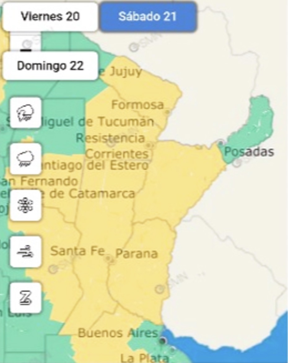 Ratifican alerta amarilla para Entre Ríos por tormentas