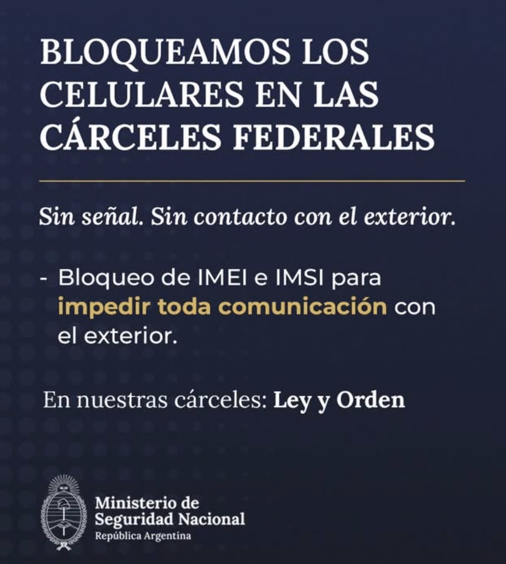 El Gobierno autorizó el bloqueo de celulares en cárceles federales