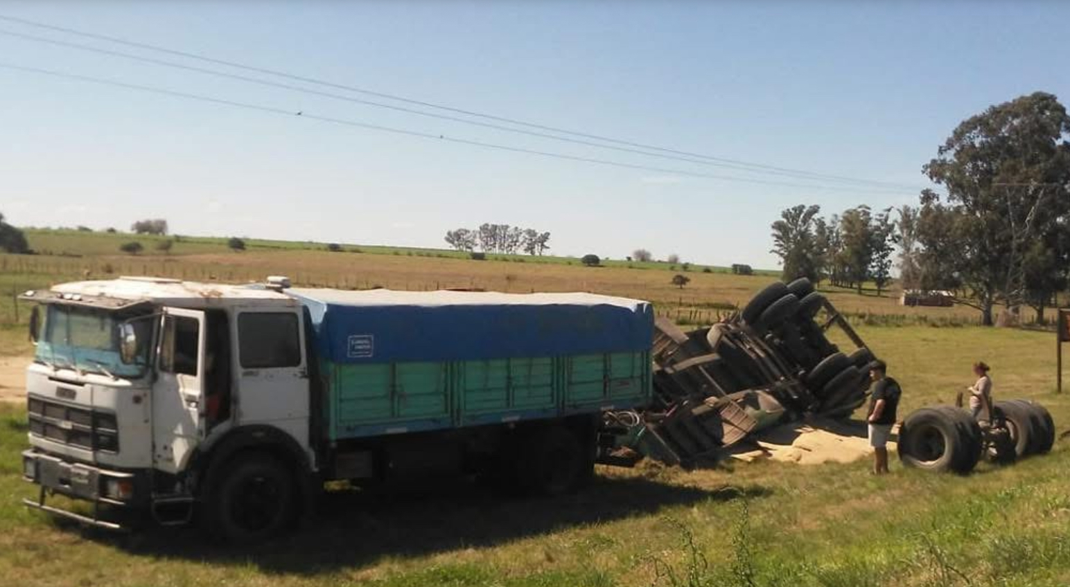 Volcó un camión con trigo en la Ruta 39 a la altura de Herrera