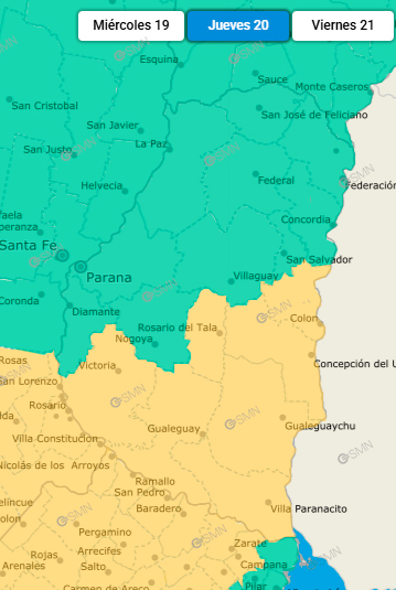 Emitieron alerta por tormentas y ocasional granizo