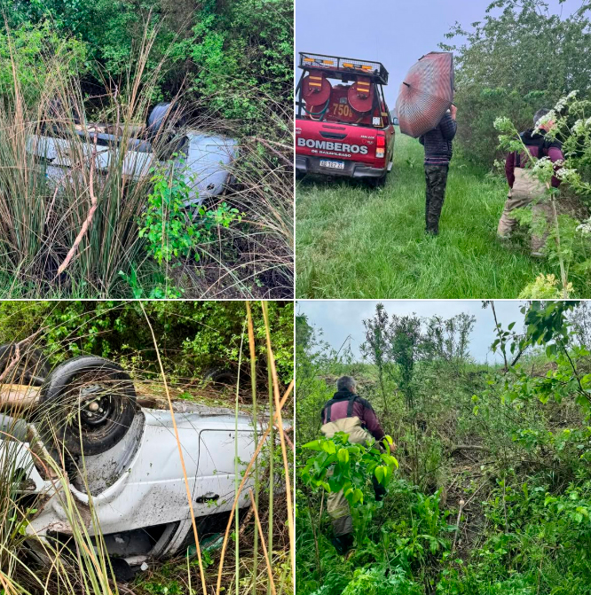 Un automovilista volcó en la Ruta 39 entre Herrera y Caseros, pero resultó ileso