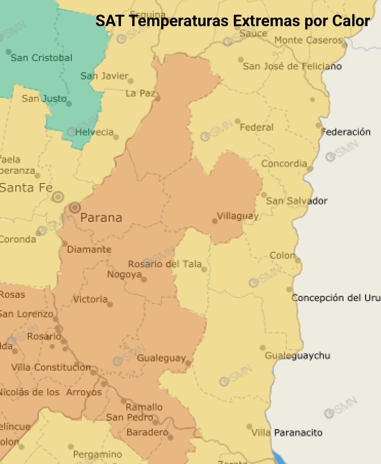 Renuevan la alerta por calor extremo en Entre Ríos
