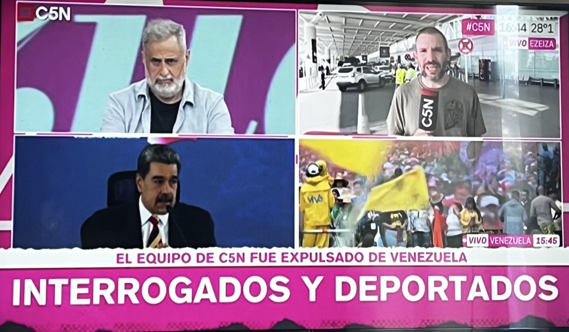 Deportan al equipo periodístico de C5N de Venezuela