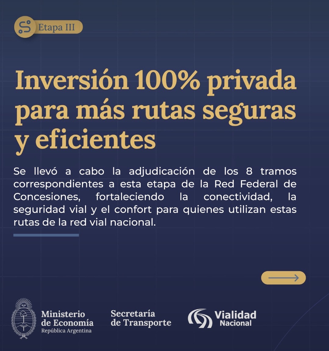 Formalizaron la adjudicación de la concesión de ocho tramos de Rutas Nacionales