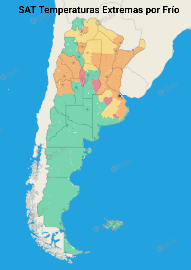 Entre Ríos bajo Alerta Naranja y se esperan más temperaturas bajo cero