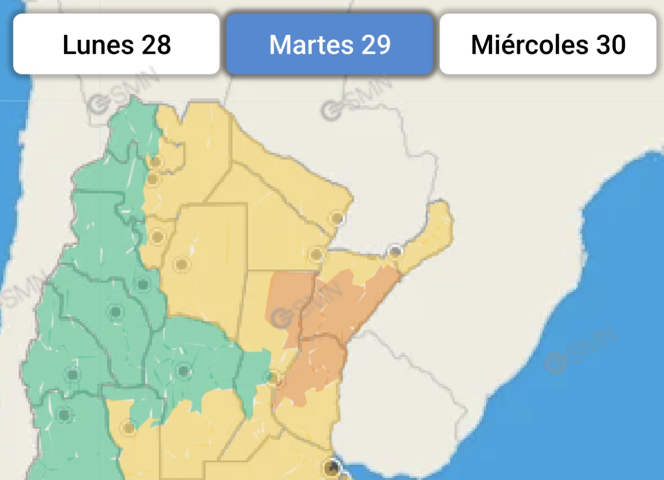 Cesó la alerta en el Departamento Uruguay, pero vuelve a regir el martes