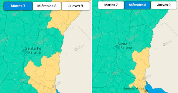 Alerta amarilla por vientos del Sur para varios Departamentos de la provincia