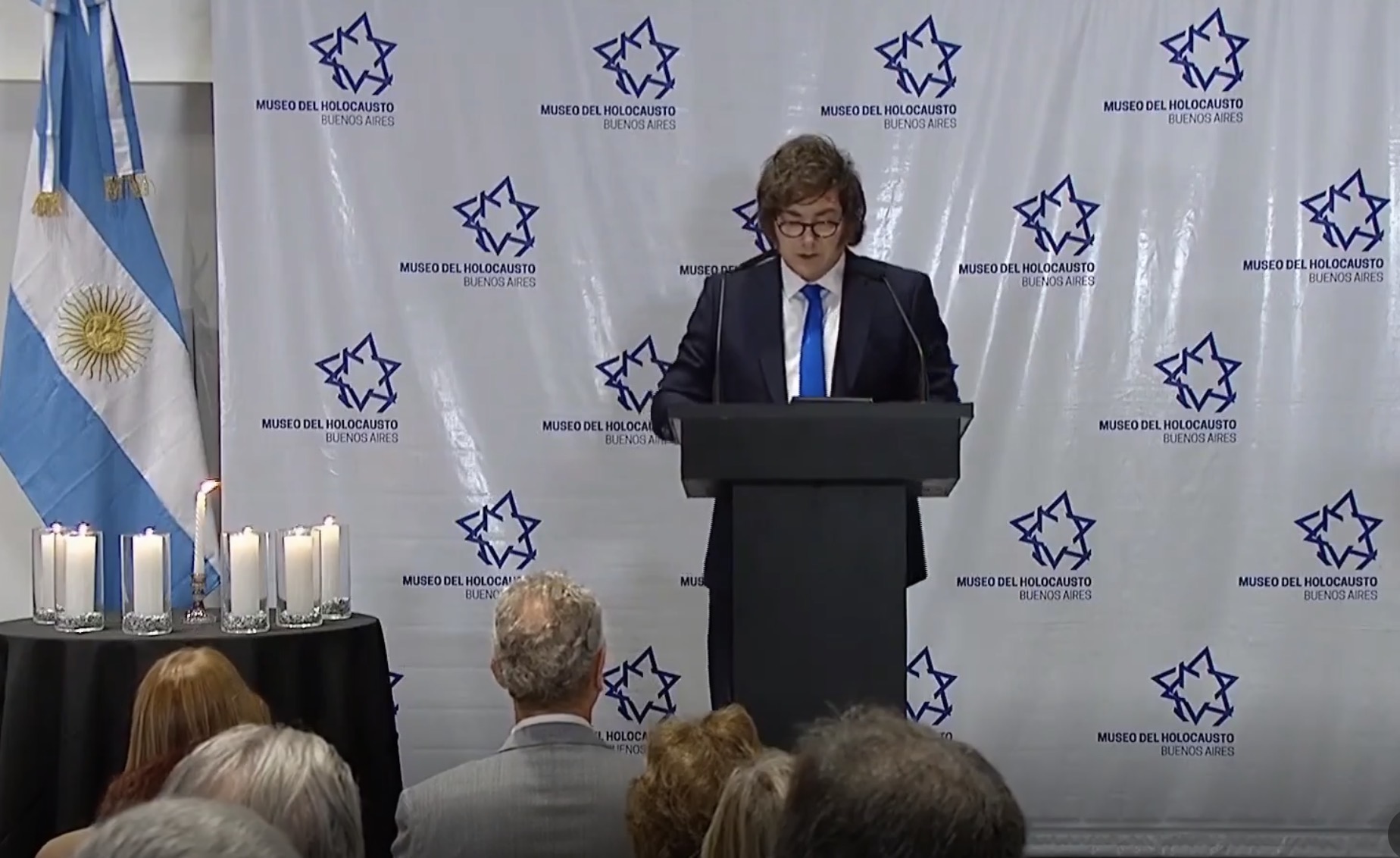 Milei participó del acto en Memoria del Holocausto